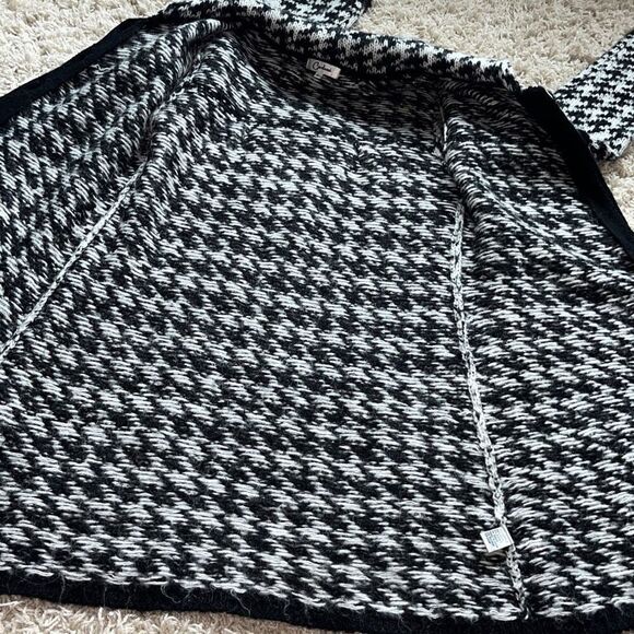 CARDUCCI Black/ White Wool blend Knit LONG 5 Buttons Sweater jacket , Size M - Picture 10 of 12
